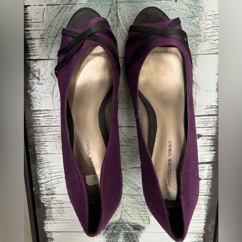 Jacques Vert Purple Women's Peep Toe Heels